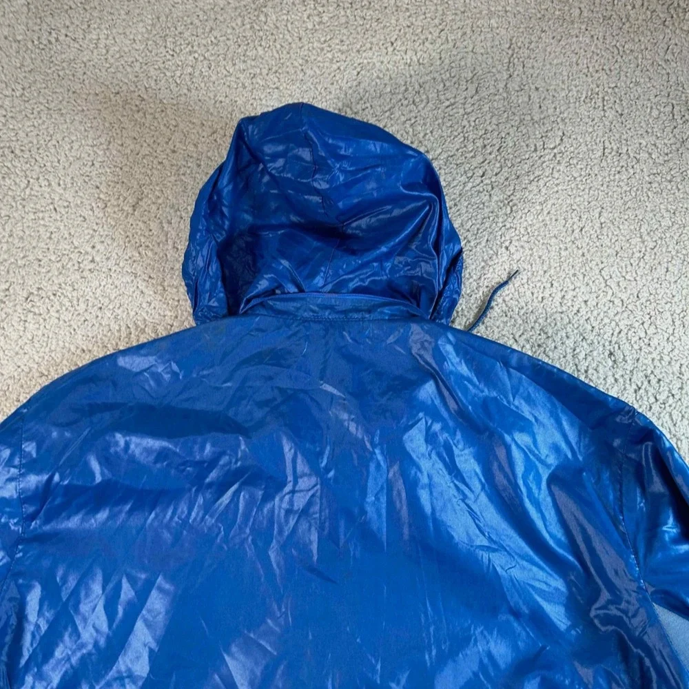 Vintage Izod Lacoste Mens XL Blue Full Zip Hooded Windbreaker Jacket 80s 90s